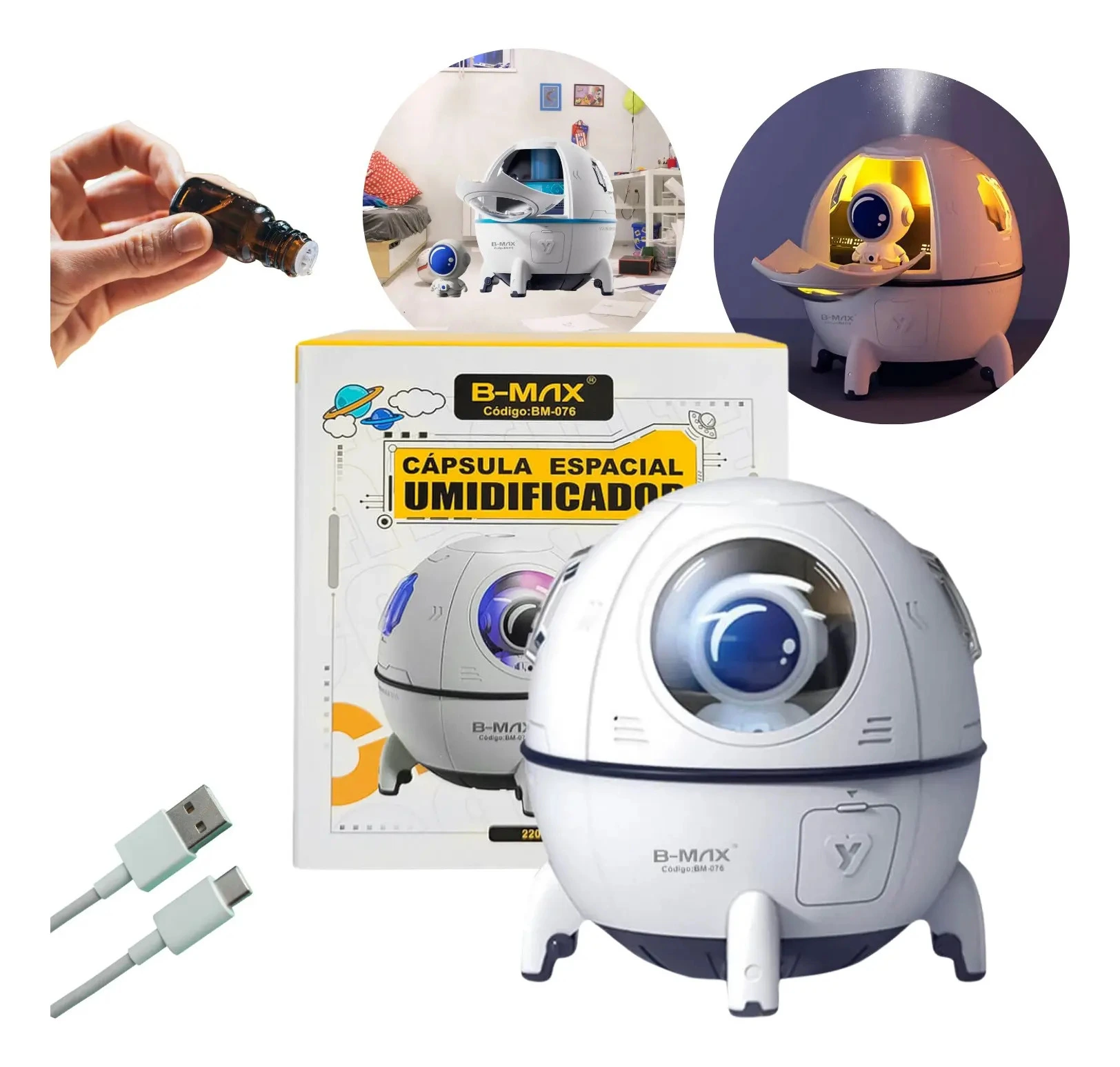 Umidificador Cápsula Espacial Astronauta